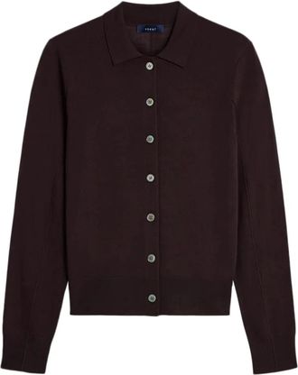 SOEUR Hailey Cardigan - Dames - Vesten - Bruin - 2XS - Wol - Truien & Vesten