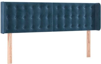 vidaXL Cabecero De Terciopelo Azul Oscuro 147x16x78/88 Cm Vidaxl