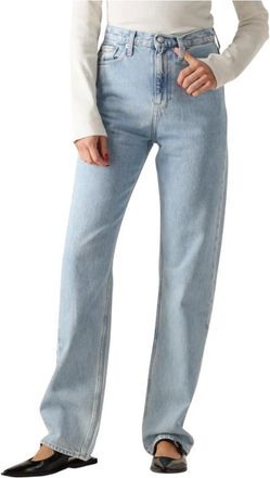 Calvin Klein Jeans, Dames, Blauw, W32 L32, Katoen, High Rise Straight Jeans