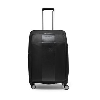 Piquadro Middelgrote Uitbreidbare Koffer met 4 Wielen - Heren - Grote koffers - Zwart - ONE Size - Polyester - Koffers