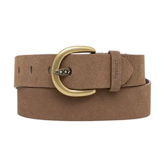 Twinset Cintura in camoscio con logo - - Accessories - Donna - Marrone - L