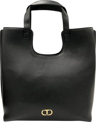 Twinset Black PU Women Shoulder Womens Bag