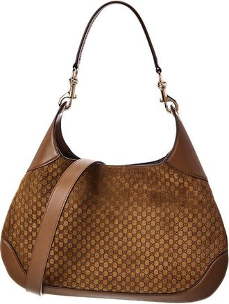 Gucci Gg Suede & Leather Hobo Bag