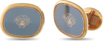 Patek Philippe 18K Yellow Gold and Enamel Tiger Print Cufflinks PF227-051926