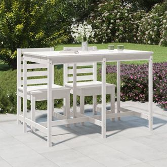 Berkfield Home Garden Table White 159.5x82.5x110 cm Solid Wood Pine