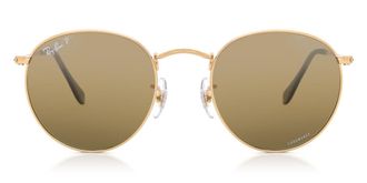 Ray-Ban RB3447 Round Metal Polarized 001/G5 Mens Sunglasses Gold Size 53