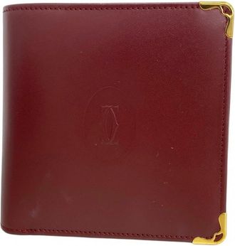 Cartier Bordeaux Leather Wallet (Bi-Fold) (Pre-Owned)