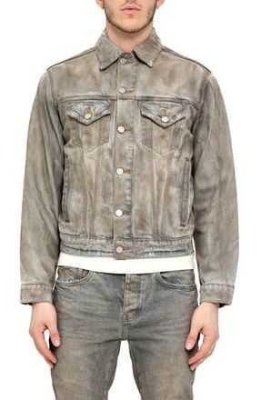 Purple Arcilla Distressed Denim Jacket in Light Indigo at Nordstrom Rack, Size Medium