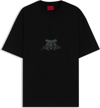 HUGO BOSS Cotton-jersey T-shirt with collection graphic