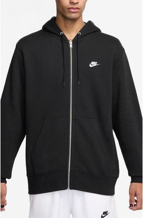 Nike Club Fleece Zip Hoodie in Black/White at Nordstrom, Size Xx-Large