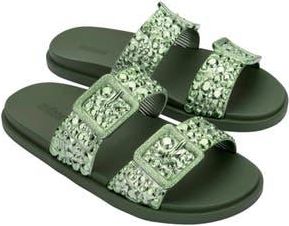 Melissa Lust Slide Sandal in Green/Metallic Green at Nordstrom Rack, Size 6