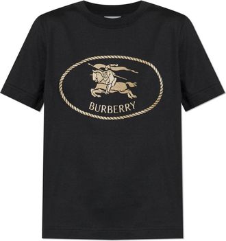 Burberry T-shirt met logo - Dames - T-shirts - Zwart - M - Katoen - Tops
