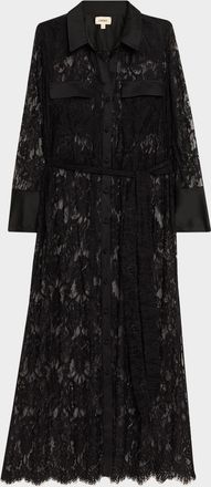 L'agence Leora Lace Maxi Shirtdress