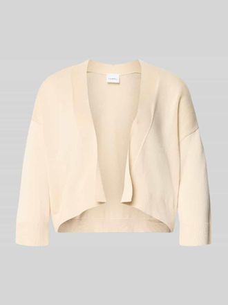 Comma Strickjacke aus Lyocell-Baumwoll-Mix in offener Passform in Sand, Gr&ouml;&szlig;e M