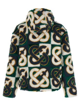 Casablanca Monogram Intarsia Fleece Jacket - Green