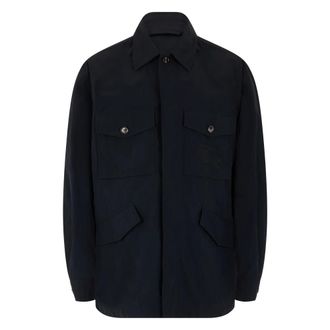 Burberry Light Jackets, male, Blue, Size: L Nylon Jacket