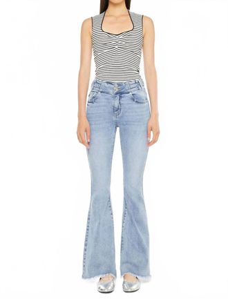Kancan Jazmin High Rise Flare Jeans In Light Wash