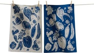 Tag Canyon Print Veggies Dishtowel S/2 Midbl Midnight Blue Cotton Everyday at Nordstrom