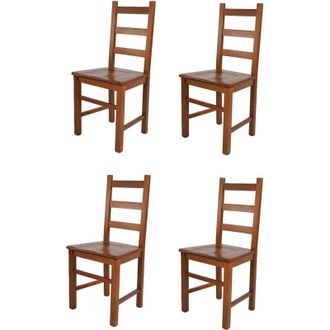 Tommychairs Tommychairs 4 Sillas Rustica En Madera De Haya Nogal Claro