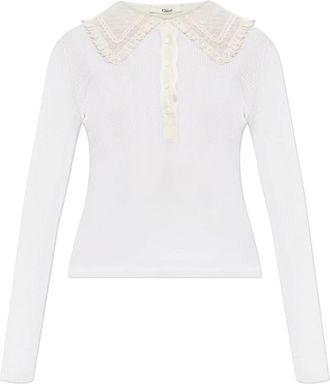 Chloé Mujer, Camisetas, Blanco, Talla: S
