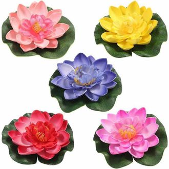 OEM 5 Unidades De Nen&uacute;fares Artificiales Flotantes Con Forma De Flor De Loto Para Estanque, Decoraci&oacute;n De Bodas Y Hogar, 10 Cm -crezuo