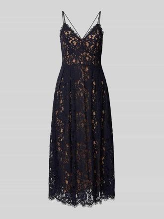 Jake*s Cocktailkleid mit Ausbrenner-Effekt in Marine Melange, Gr&ouml;&szlig;e 40