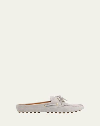 Tod's Elisir Suede Boat Shoe Mules