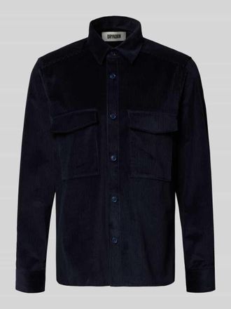 Drykorn Drykorn Regular Fit Hemdjacke aus Cord Modell CORDUROY OVERSHIRT in Dunkelblau, Gr&ouml;&szlig;e L