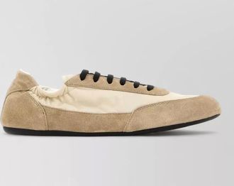 Prada two-tone suede low-top sneakers