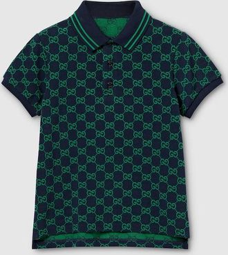 Gucci Kids - GG Cotton Polo Shirt, Blue, Ready-to-wear