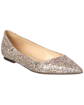 Jimmy Choo London Glitter Leather Flat