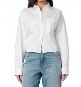 Joe's Perfect Cropped Button Down Shirt In White