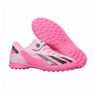 Generic Unisex Lightweight Breathable Soccer Training Shoes - Mens Wear-Resistant Anti-Slip Football Competition Sneakers (Pink-Short Spike,4.5)