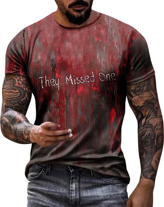Generic Men Halloween Problem Solved T Shirt Im Fine Bloody Tshirt Short Sleeve Horror Costume Stain Hand Blood Splash T-Shirts Halloween Festival Classic Wea