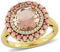 Delmar Morganite, Pink Opal & Lab Grown White Sapphire Halo Ring at Nordstrom Rack, Size 8