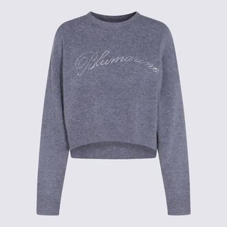 Blumarine Grey Wool Knitwear