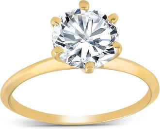 Pompeii3 2 Ct Round Solitaire Diamond Engagement Ring 14k Yellow Gold