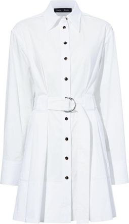 Proenza Schouler long-sleeve poplin shirt dress - women - Cotton/Elastane - 4 - White