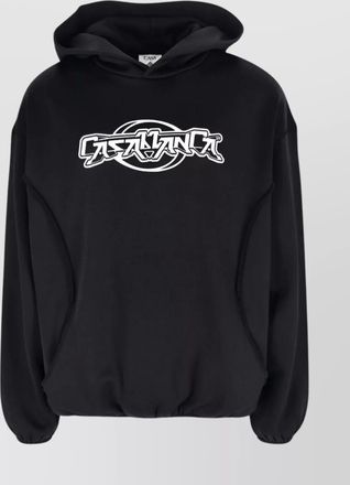 Casablanca hooded long sleeve sweatshirt with elastic cuffs