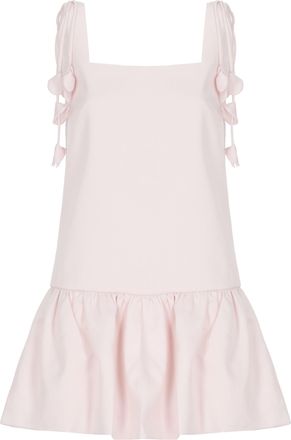 Self Portrait Flared Mini Dress with Squared Neckline and Floral Accents