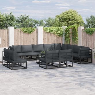 Berkfield Home Garden Sofa Set 13 pcs Black 70 x 70 x 32 cm Aluminium