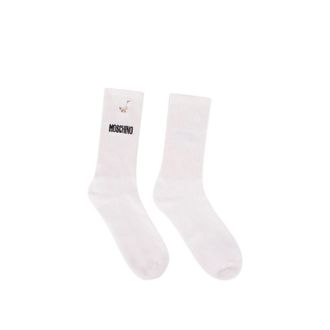 Moschino Goose Terry Socks - unisex - Moschino - Socks - White - ONE SIZE - Underwear