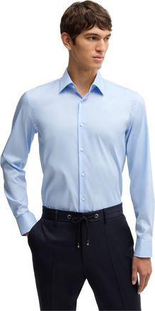 HUGO BOSS Mens H Hank Kent Regular Fit Long Sleeve Shirt in Light/Pstl Blue - Size 17.5 inch