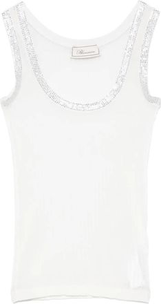 Blumarine Canotta in maglia a coste - Bianco