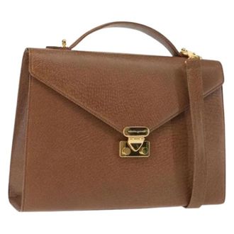 Valentino Pre-owned Vintage Handtas - Dames - Pre-owned - Bruin - Maat: ONE Size Leer