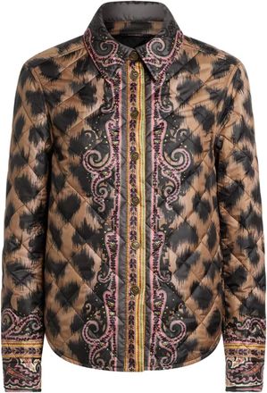 Etro Giacca-camicia con stampa animalier - Marrone