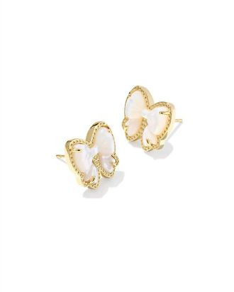 Kendra Scott Womens Haley Bow Stud Earrings In Gold Mop