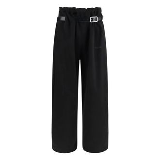 Magliano Provincia Wijde Broek met Riem - Dames - Broeken - Zwart - Maat: XS Katoen