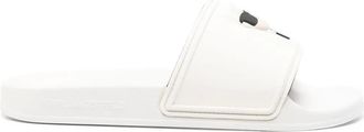 Karl Lagerfeld Sandali slides con logo - Bianco