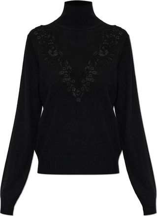 Zimmermann Maglione Dolcevita Valiant Lace - - Knitwear - Donna - Nero - 2XS